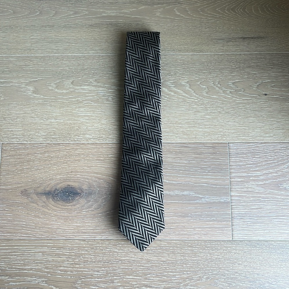 Black & Silver Striped Tie